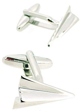 Gemelolandia | Gemelli per Camicia Aereo in Carta Acciaio Gemelli Originali per Camicie | per Uomini e Bambini | Regali per Matrimoni, Comunioni, Battesimo e Altri Eventi, Carta