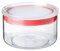 Tatay Bote de Cocina, 0.5L de Capacidad, Hermético, Libre de BPA, Apto Lavavajillas, Transparente - Rojo. Medidas 12.5 x 12.5 x 8 cm