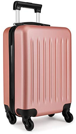 KONO Koffer Reisekoffer Groß Trolley Hartschale ABS Gepäck 4 Rollen Spinner Rollenkoffer (Nude, Großer Koffer)