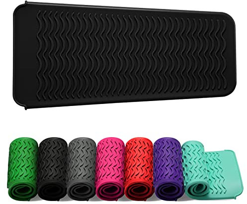 ZAXOP Resistant Silicone Mat Pouch for Flat Iron, Curling Iron,Hot Hair Tools.(Black)
