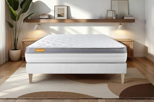 Septnuits Matelas 140x190 Memo Zen Mousse à mémoire de Forme 5 Zones de Confort Maxi épaisseur | Epaisseur : 26 cm | Confort : Ferme