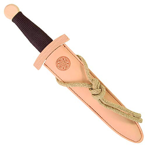 V A H Spielzeug manufaktur 850 Vikings, Knight Wooden Dagger Unisex Children's Brown Natural 35 cm