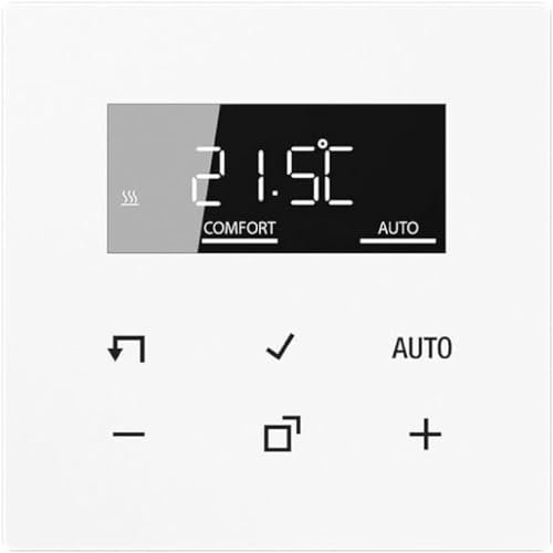 JUNG BTLS1791WW Home Raumthermostat-Display Glas Alpinweiß