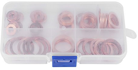 80 Stück Kupfer Unterlegscheiben Solid Copper Sump Plug Metal Garage Engine Set mit Box