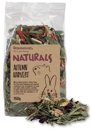 Rosewood Naturals Autumn Harvest Salad, Small Animal Treat for Rabbits, Guinea Pigs, Chinchillas, Degus, Hamsters, Gerbils, Mice and Rats, 150g