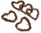 Hellery Natural Color Vine Wreath Wicker Rattan /Heart/ for home and garden Wreath Tree Decoration , 5pcs love heart