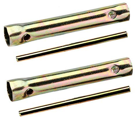 Pair of 16-18mm(5/8-45/64'') Double Ended 150mm(5-7/8) Length Motorcycle Ignition Spark Plug Spanner Deep Reach Socket Wrench Tool with TommyBar