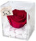 PREMIUM ROSE - Cubo Rosa Stabilizzata Rossa 5 cm con Marmo di Carrara - Rosa Eterna Stabilizzata Idea per San Valentino e Festa Della Mamma Made in Italy - Rosso A 1050