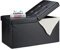 Relaxdays Sitzbank, Stauraum, faltbar, Leder-Optik, klappbarer Deckel, Flur, Schlafzimmer, Polster Truhenbank, schwarz