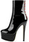 Only maker Damen Knöchel Stiefel Stiefeletten Reißverschluss Plateau Stiletto Absatz Ankle Boots Lack Schwarz 43 EU