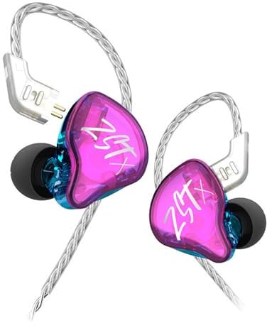 Yinyoo KZ ZST X Hybrid 1BA+1DD in Ear Monitor Earbuds Balance Armature with Dynamic in-Ear Earphone Headphones HiFi Headset (No mic, Purple)