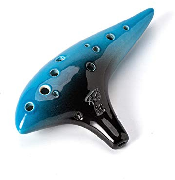“Ocean Notes” 12 Hole Sweet Potato Ocarina Graceful Shape Pottery Ocarina in Alto C