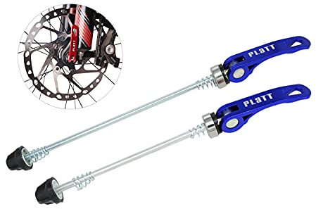 PLATT Bike Wheel Hub Skewers MTB Quick Release Skewers Front and Rear Axle Fit for Road Bike,Mountain Bike,BMX (Blue,1Pair)