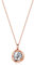 immobird Rosegold Kette 925 Sterling Silber Rund April Geburtsstein-Anhänger Kette mit Glitzert Zirkonia Stein Halsketten Frauen