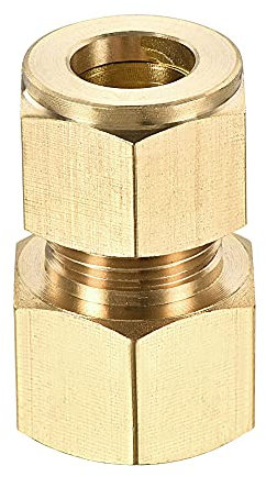 sourcing map Compression Tube Fitting G1/2 Female Thread x 12mm Tube OD Straight Coupling Adapter Brass