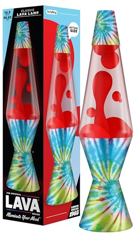 Lava Lamp 2488, Green Wax, Blue Liquid, Decorative Base and Cap, Original 14.5 inch LAVA Motion Lamp to Illuminate Your Mood