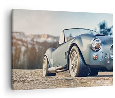 ARTTOR Bilder auf Leinwand 70x50cm Wandbild Autos Vintage - 4583