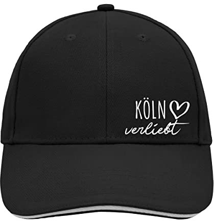 Huuraa Cappy Mütze Köln verliebt Geschenk Black/Light Grey Köln Präsent