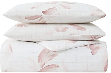 Calvin Klein Shadow Grid Floral, Single, 135X200 cm+80x80 cm Duvet Cover Set, Blue