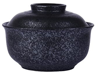 LLPUSLUO 6.5 inch Retro Ceramic Ramen Bowl with Lid,Japanese Style Personalized Dinnerware For Noodle Rice Porridge Soup Fruit Sala (6.5inch, F)