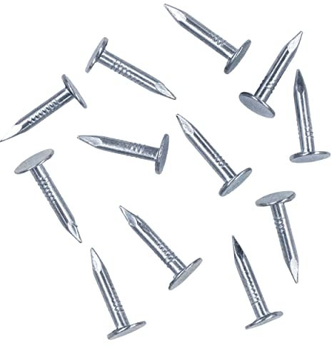 OMOTOOL Steel Roofing Felt Nails (280pcs) 3 x 20mm Roofing Felt Pins Countersunk Head Felt Nails Suit for Shed Roof Roofing Felt Slate Boards,Broad Head Pins