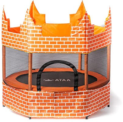 ATAA Cama elástica Castillo - Naranja - trampolín para niños en Forma de Castillo