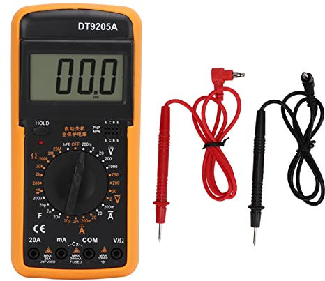 Nimomo Digital Multimeter, DT9205A Hohe Genauigkeit Digitalmultimeter, Universalmessgerät mit Überlastschutz, Multifunktionale Widerstands und Spannungsmessgeräte für Elektriker