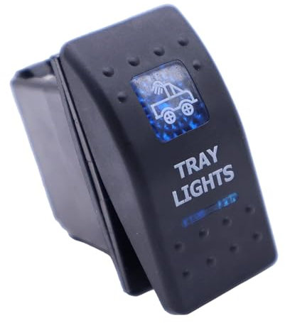HISports Interruttore a levetta impermeabile per barca, 12 V, 20 A, SPST, on/off, interruttore a bilanciere illuminato a 5 pin, pulsanti a levetta con luce LED blu, per auto, camper, barca, camper,