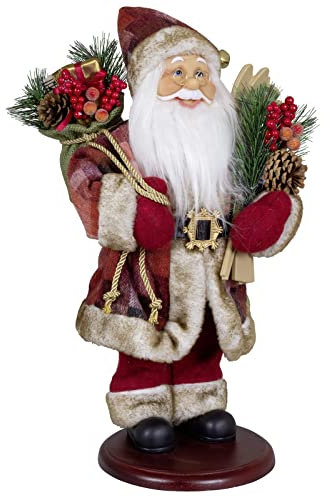 Christmas Paradise stehender Deko Weihnachtsmann auf Podest 45cm Modell Jacob