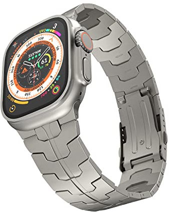 LULULOOK Armband Kompatibel mit Apple Watch Ultra 2/Ultra 49mm, Premium Titanium Grad 2 Ersatzarmbänder für iWatch (Titan)
