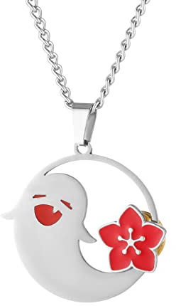 Boryeer Hutao Characters Cosplay Necklace，Cute Ghost Halloween Cosplay，Gifts For Game Anime Lovers