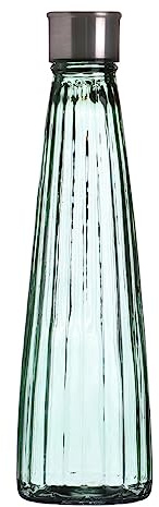 WESTCRAFT farbige Glas-Wasserflaschen, 750 ml, Vintage, luftdicht, für Saft, Getränke, Wasserflasche (6 Pastell-Farben nach Wahl) (Grün-linear)