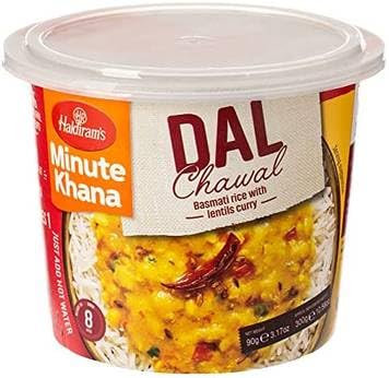 Haldiram's Dal Chawal 90g (Pack of 6) - Authentic Indian Ready-to-Eat Rice and Lentils Combo | Aromatic Basmati Rice with Flavorful Lentils | Convenient and Delicious Meal
