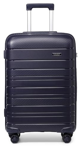 KONO 61 cm Leichter mittelgroßer Hartschalenkoffer 66L Reise-Handgepäck mit TSA-Schloss und 4 Spinner-Rädern (Marineblau), Navy, M(Medium 24Inch), Mittelgroßer Hartschalenkoffer