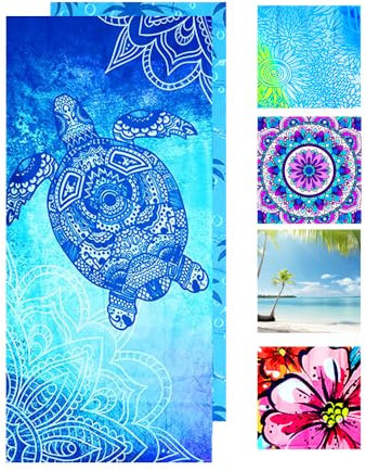 Strandtuch Mikrofaser Beach Towel Badetuch Sandfrei XXL Schnelltrocknend Strandhandtuch Damen Groß Strandtücher Sommer Zubehör Handtuch Strand Mädchen Geschenke für Damen 180*80 Meeresschildkröte