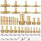 Raccords cannelés en laiton de 0,3 cm, 3/16, 1/4, 5/16, 3/8, 1/2, 3/4, 1 - Connecteur de tuyau BSP mâle - Raccords en T à 3 voies avec collier de serrage pour eau et carburant
