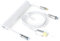 ZIYOULANG & ATTACKSHARK C05 Cable de teclado mecánico en espiral personalizado Conector de aviador desmontable de cobre CNC trenzado de doble manga 1,6M USB-C a USB-A para teclado/PC/teléfono (Blanc0)