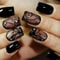 Nayyana Lot de 24 faux ongles courts carrés noirs en acrylique à coller sur les ongles