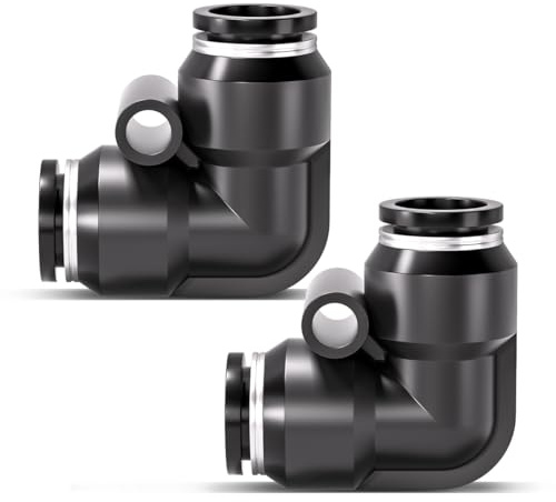 Innfeeltech 20 piezas 8mm Negro Codo Push to Connect Racor neumático de liberación rápida Conectores neumáticos
