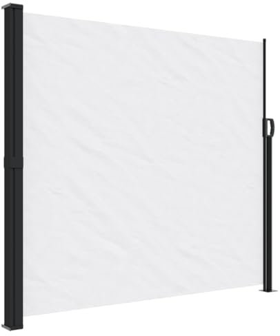 vidaXL Seitenmarkise, Sichtschutz Ausziehbar, Windschutz Sonnenschutz für Garten Balkon Terrasse, Seitenrollo Seitenwandmarkise, Weiß 180x500cm