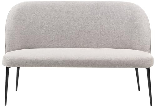 Beliani Modernes 2-Sitzer Küchensofa Stoff hellgrau Metallbeine schwarz Osby