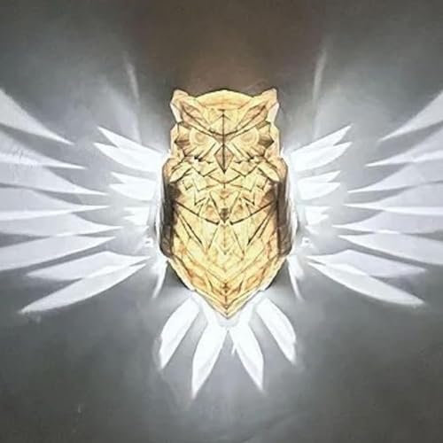 Bald Eagle Wall Light - 3D Tiere Wandleuchte Owl Wall Light Eagle Lamp - Tiere Wandlampe Aus Kunstharz - Einzigartige Tierstatue LED-Wandleuchte - Wandkunst-Deko (Owl)