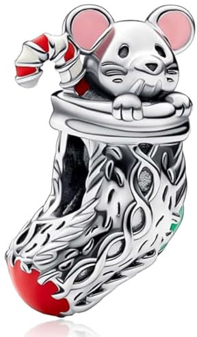 MSPOVOF Maus Strümpfe Charms 925 Sterling Silber Armbänder Anhänger 5A Cubic Zirconia Christmas Geburtstage Geschenk für Damen