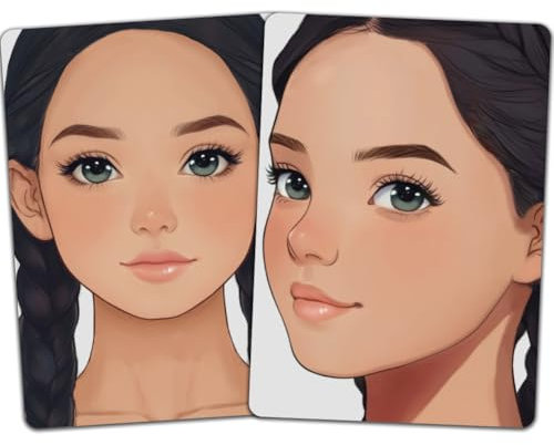 DELORIGIN 2 stücke Gesichtsmalerei Übungsbrett Wiederverwendbare Make Up Malerei Frauen Übungsbrett Malerei Übungsvorlage Für Make Up Anfänger(Frau mit schwarzen Haaren)