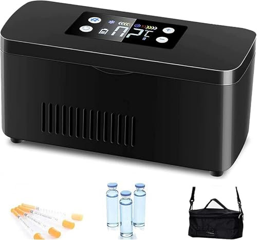 FLTRGO Refrigerador Portátil, Maleta con Enfriador De Insulina, Refrigerador con Camión Frigorífico De Medicamentos USB, Batería 10200 Mah, Bolso para Llevar, para Insulina Y Otros Medicamentos