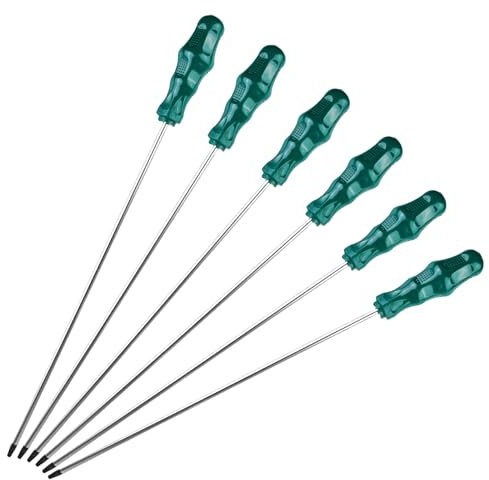 WIYETY 6 Stück Langes Torx-Schraubendreher: Schraubendreher Magnetisch, Lange Sternschraubendreher Klingenlänge 400mm, Schraubenzieher Set mit Kunststoff Griff(T15,T20,T25,T27,T30,T40)