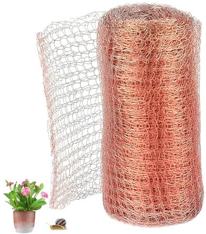 11m * 12.7cm Kupferband Gegen Schnecken, Kupfernetz Schneckenzaun Kupfernetz Kupferdraht Gartennetze für Verhindern Gartenmaus Nacktschnecken Mäuse Vögel Schnecken Insekt Schneidbares Kupfergewebe