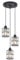 Rviezza Crystal Chandelier Ceiling Lights Black, 3-Light Industrial Metal Ceiling Lamp with Height-Adjustable Lanyard, Modern Black Pendant Lighting for Living Room, Bedroom, Dining Room, E27 Socket