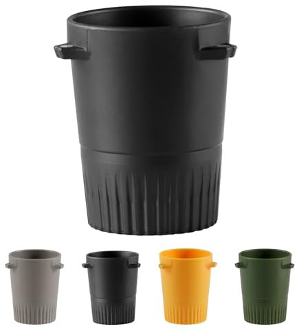 MORAINJAY Magnetic Coffee Dosing Cup,Fits 51/53mm Portafilter,Barista-Grade Precision Measuring Tool for Espresso Beans&Grounds,4 Colors,Shatterproof&Portable Coffee Accessory(Black)