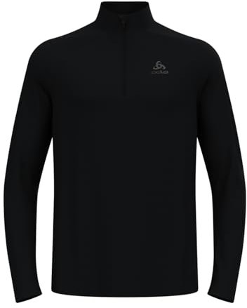 Odlo Herren Mid Layer Essential Half-Zip Laufbekleidung Longsleeve Black - Black - Schwarz L